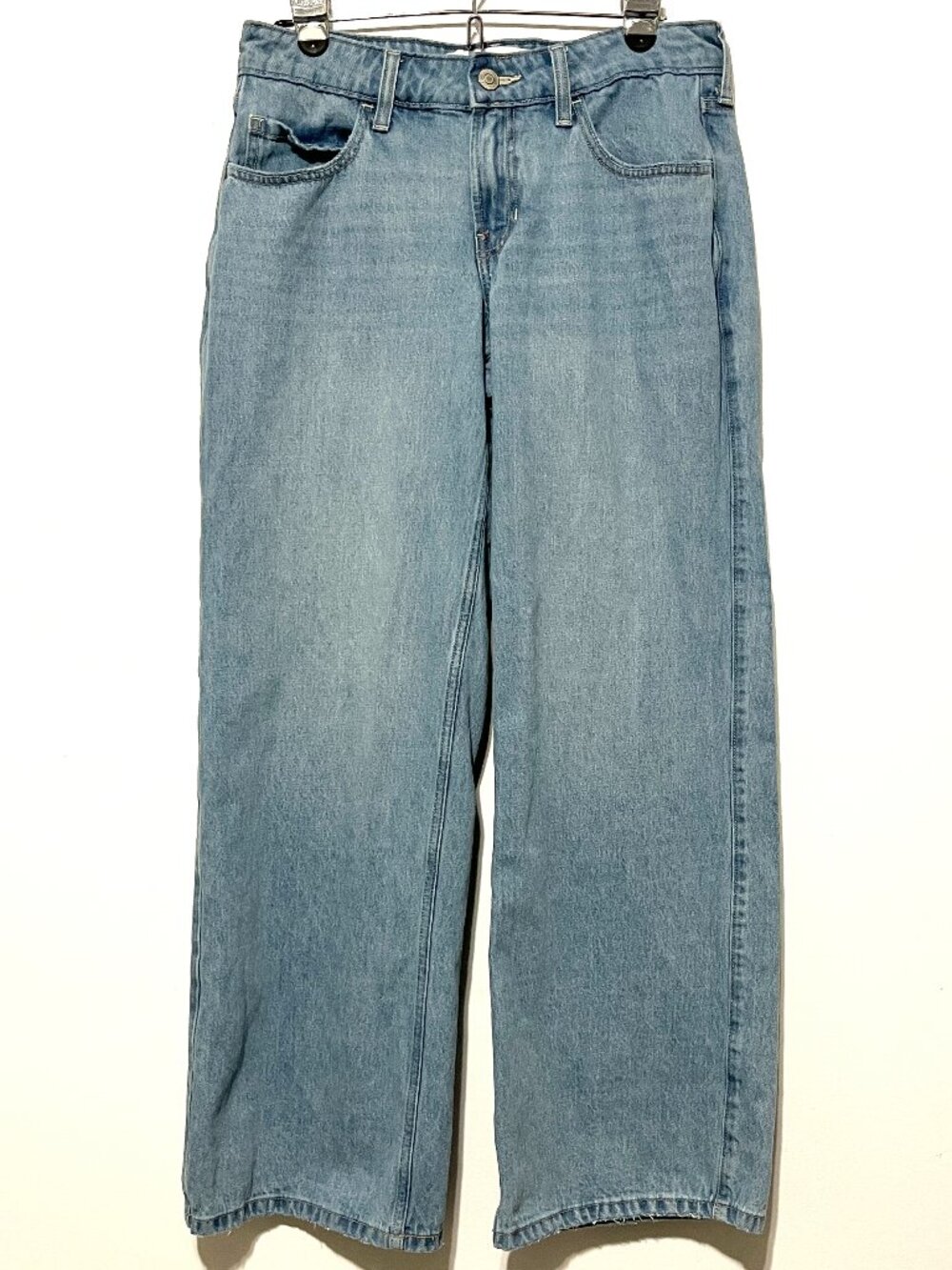 Hollister Womens Low Rise Baggy Jeans 6R Wide Leg Light Wash Distressed Grunge